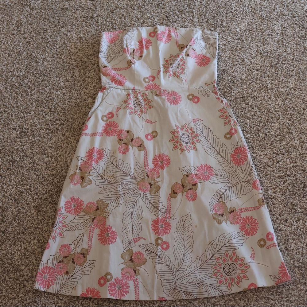 Zinc Pink and Brown Floral Fabric